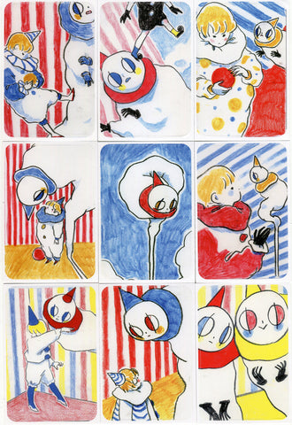 goatPIERROT Art Sticker Set #13: Holsomclowns [set of 9]