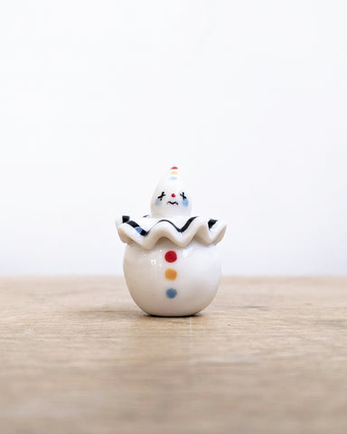 goatPIERROT Ceramic Art Toy [Birbauble BB24.009: Twinkle Eyed Clown, Miserable]