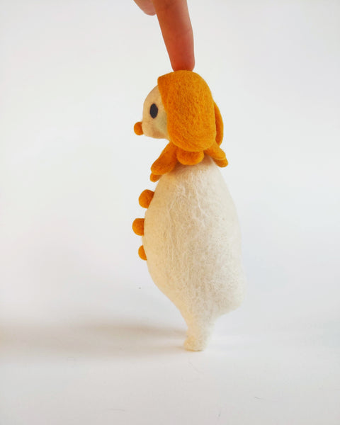 Needle Felted Art Doll: Yolk Yellow Peasant Bunny [6 inches tall, 100%  Wool]