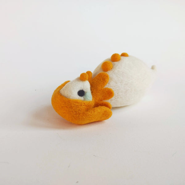 Needle Felted Art Doll: Yolk Yellow Peasant Bunny [6 inches tall, 100%  Wool]