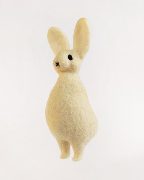 Needle Felted Art Doll: Miniature Bunny [4.5 inches tall, 100%  Wool]