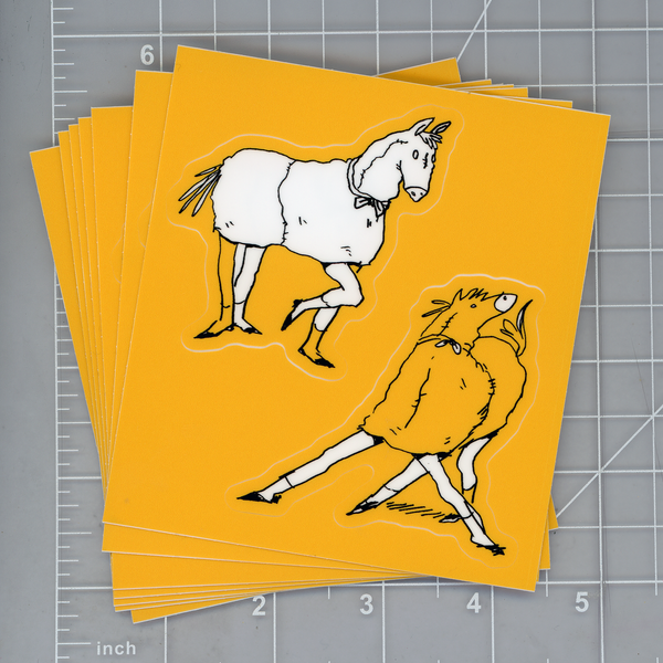 Pantomime Horse Sticker Sheet [Matte, Kiss Cut, UV-Resistant Vinyl]