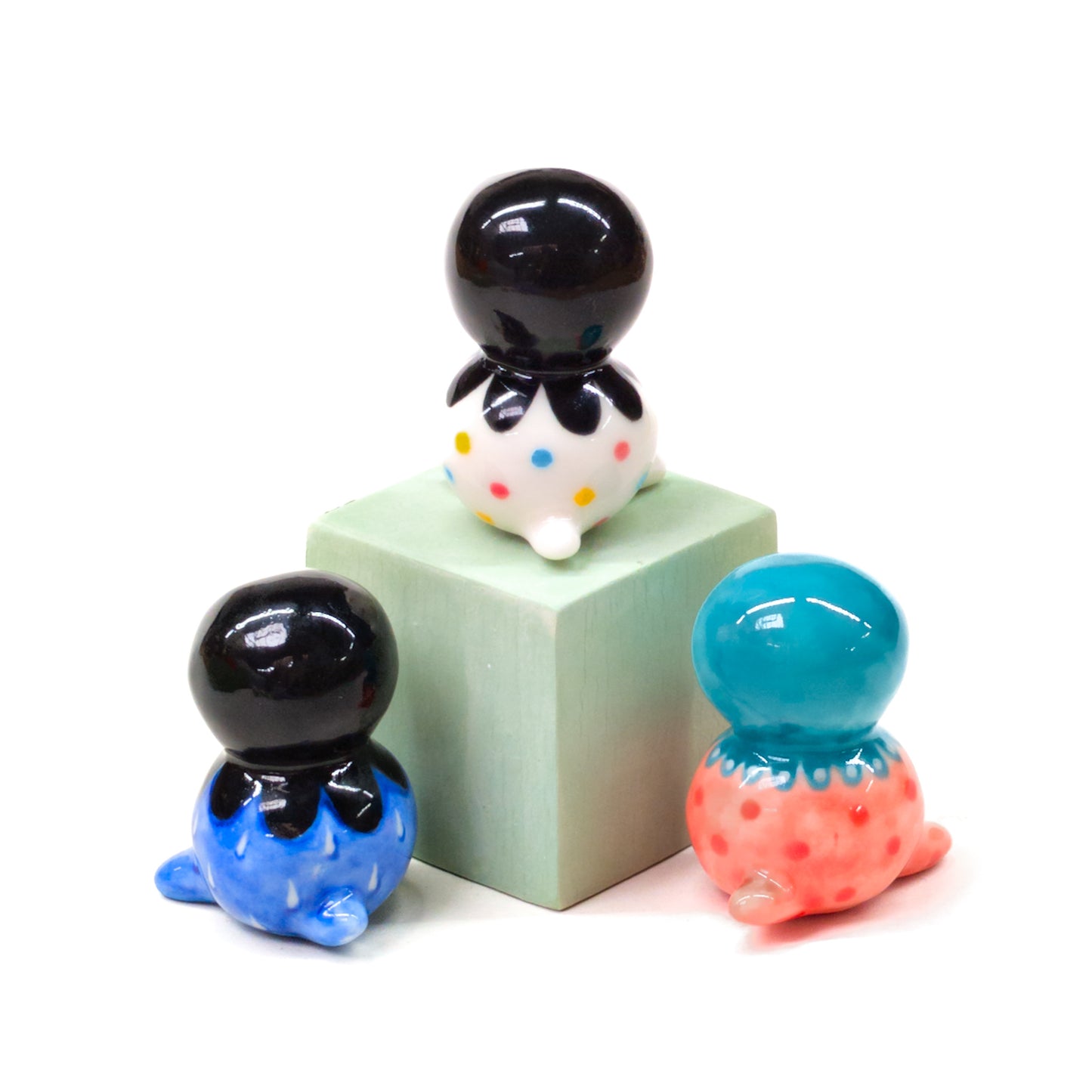 goatPIERROT Ceramic Art Toy [Large Bobblenubbins, 1.8" tall]