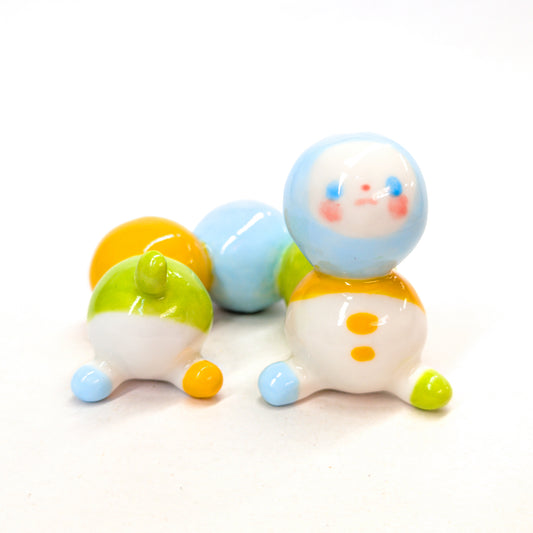 goatPIERROT Ceramic Art Toy [Blue-Eyed Bugglenubbin, 5cm tall]