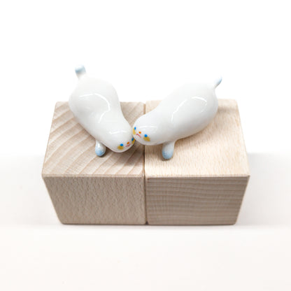 goatPIERROT Ceramic Art Toy [Frostbitten Snowblobs, 4 cm long, Listed Individually]