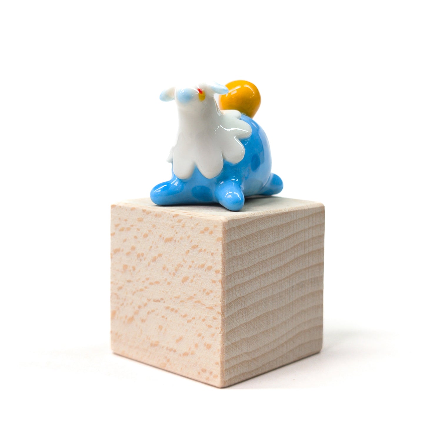 goatPIERROT Ceramic Art Toy [Silly Beasts in Blue, 1.75" long]