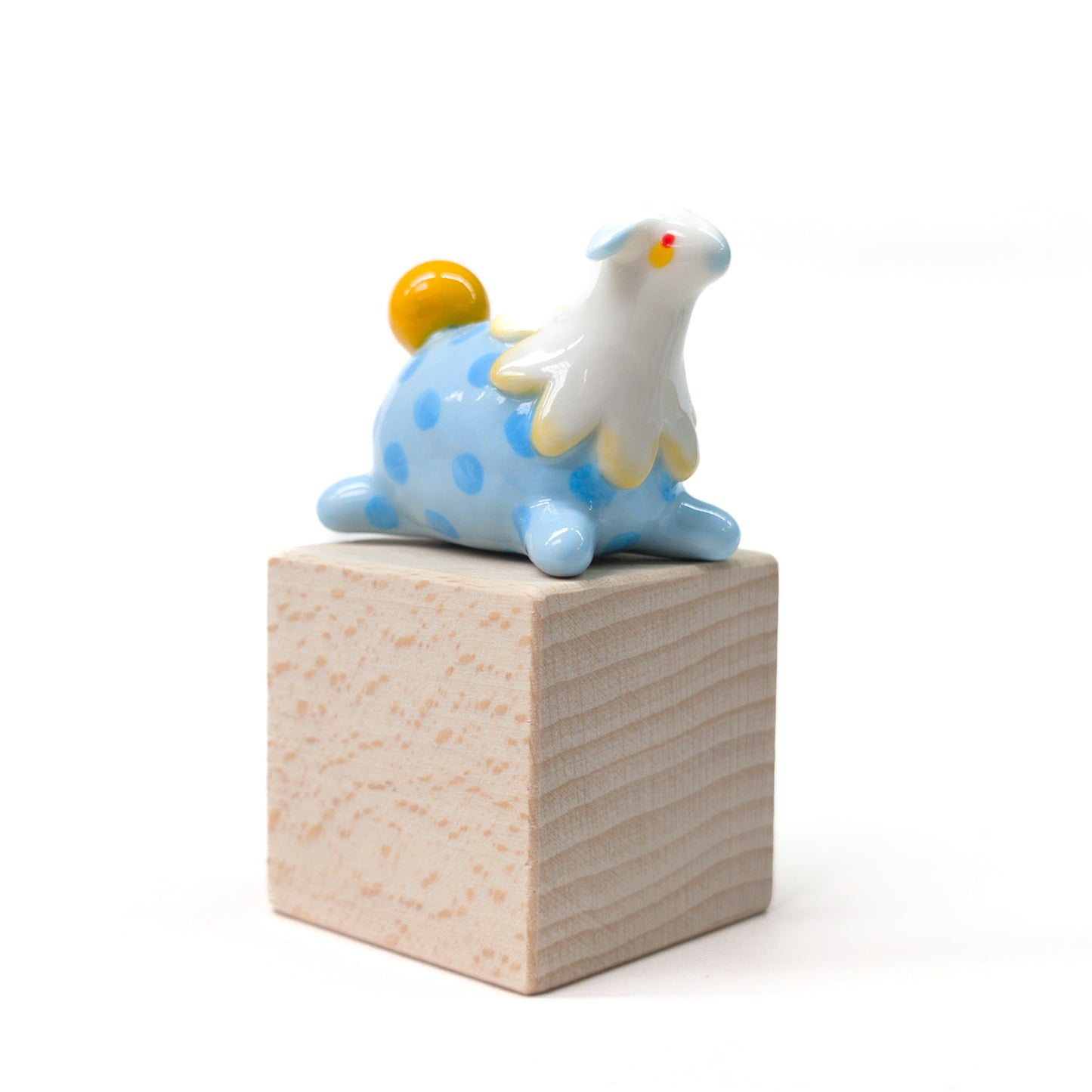 goatPIERROT Ceramic Art Toy [Silly Beasts in Blue, 1.75" long]