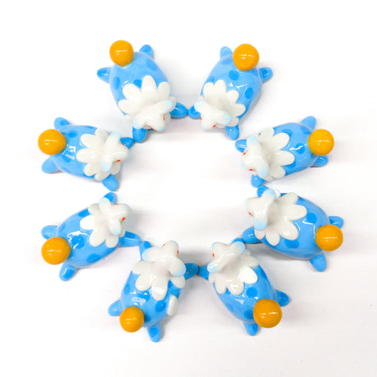 goatPIERROT Ceramic Art Toy [Silly Beasts in Blue, 1.75" long]