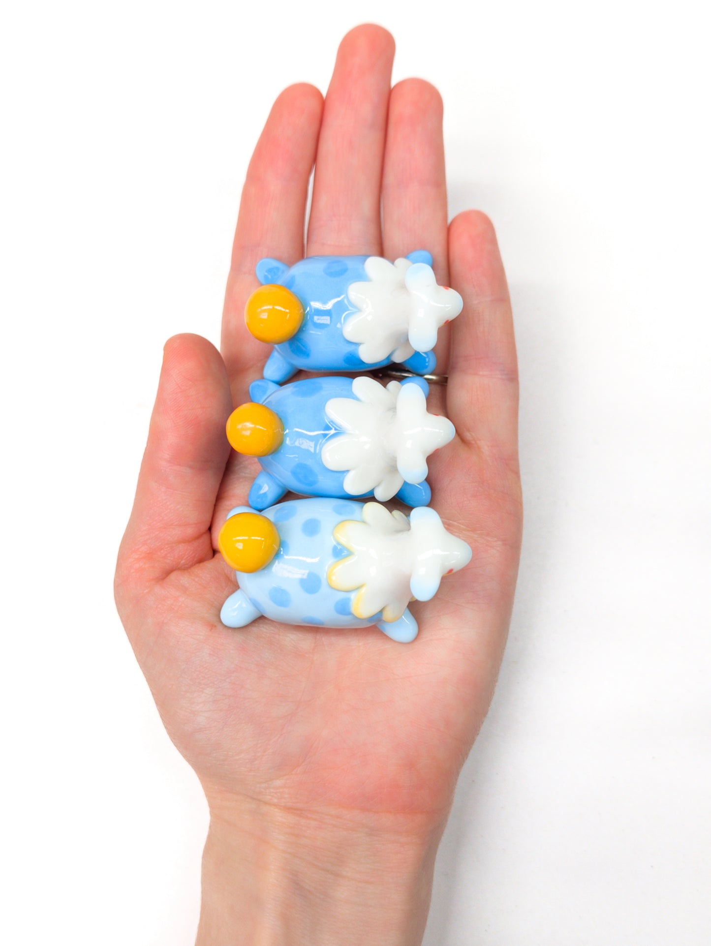 goatPIERROT Ceramic Art Toy [Silly Beasts in Blue, 1.75" long]