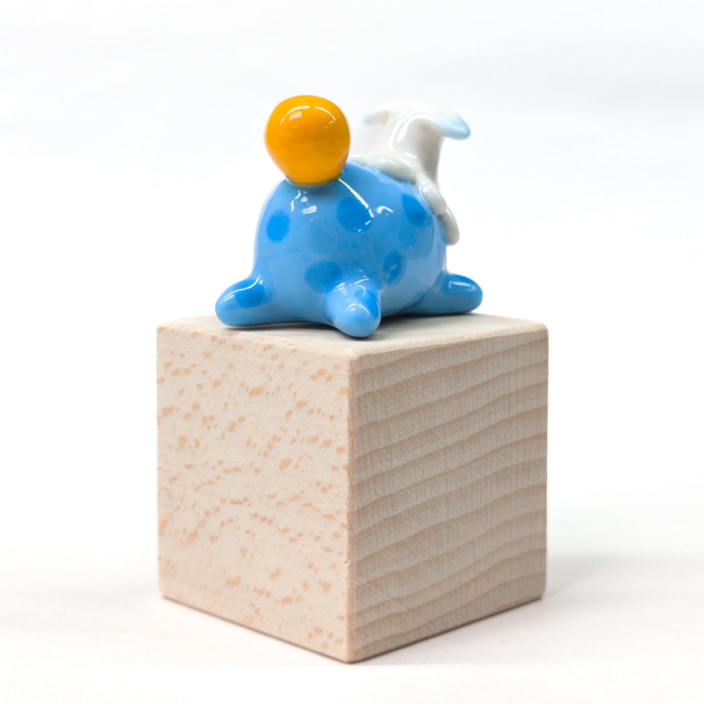 goatPIERROT Ceramic Art Toy [Silly Beasts in Blue, 1.75" long]