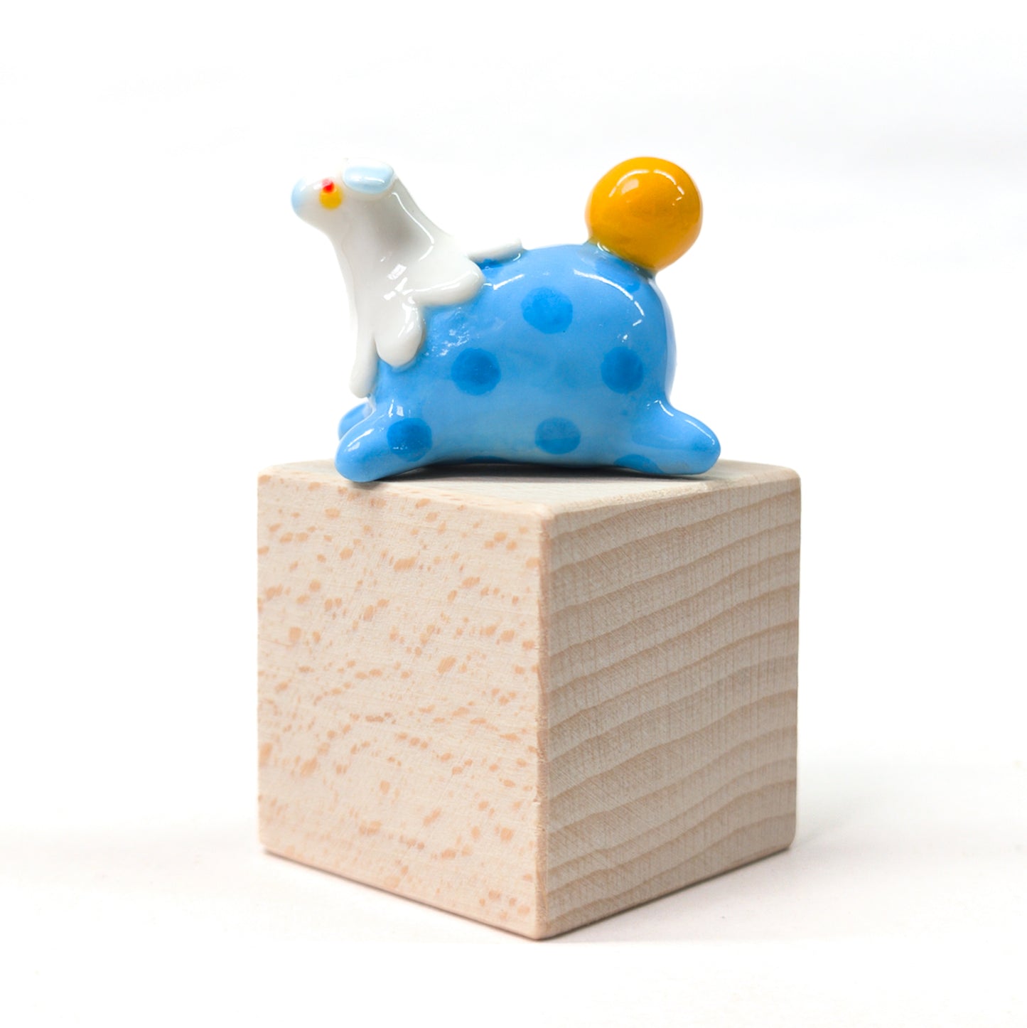 goatPIERROT Ceramic Art Toy [Silly Beasts in Blue, 1.75" long]