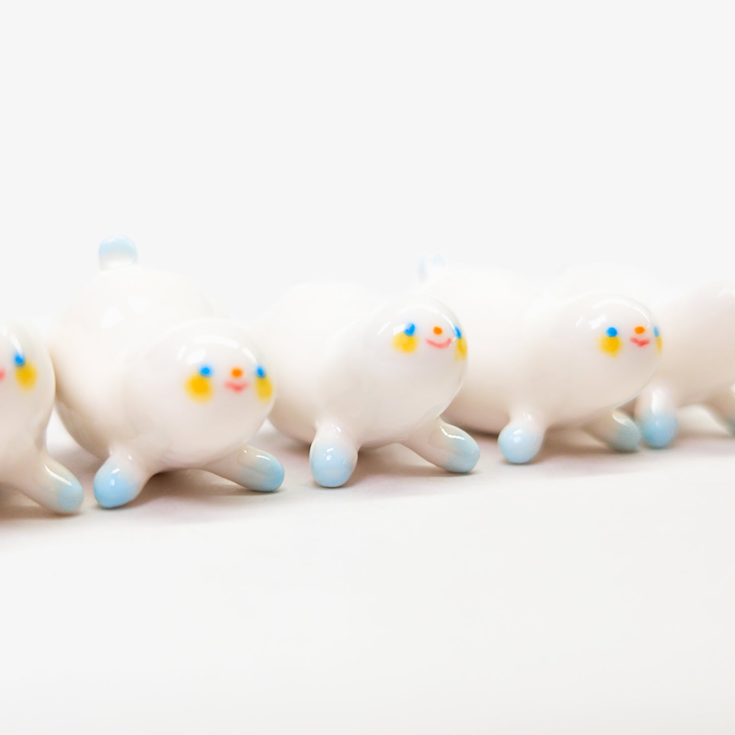 goatPIERROT Ceramic Art Toy [Frostbitten Snowblobs, 4 cm long, Listed Individually]