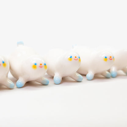 goatPIERROT Ceramic Art Toy [Frostbitten Snowblobs, 4 cm long, Listed Individually]