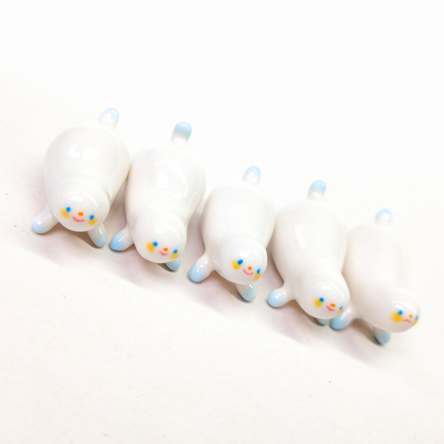 goatPIERROT Ceramic Art Toy [Frostbitten Snowblobs, 4 cm long, Listed Individually]