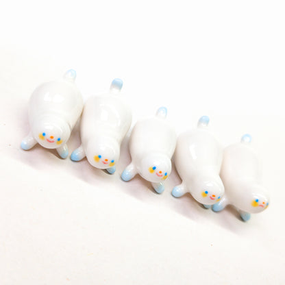 goatPIERROT Ceramic Art Toy [Frostbitten Snowblobs, 4 cm long, Listed Individually]