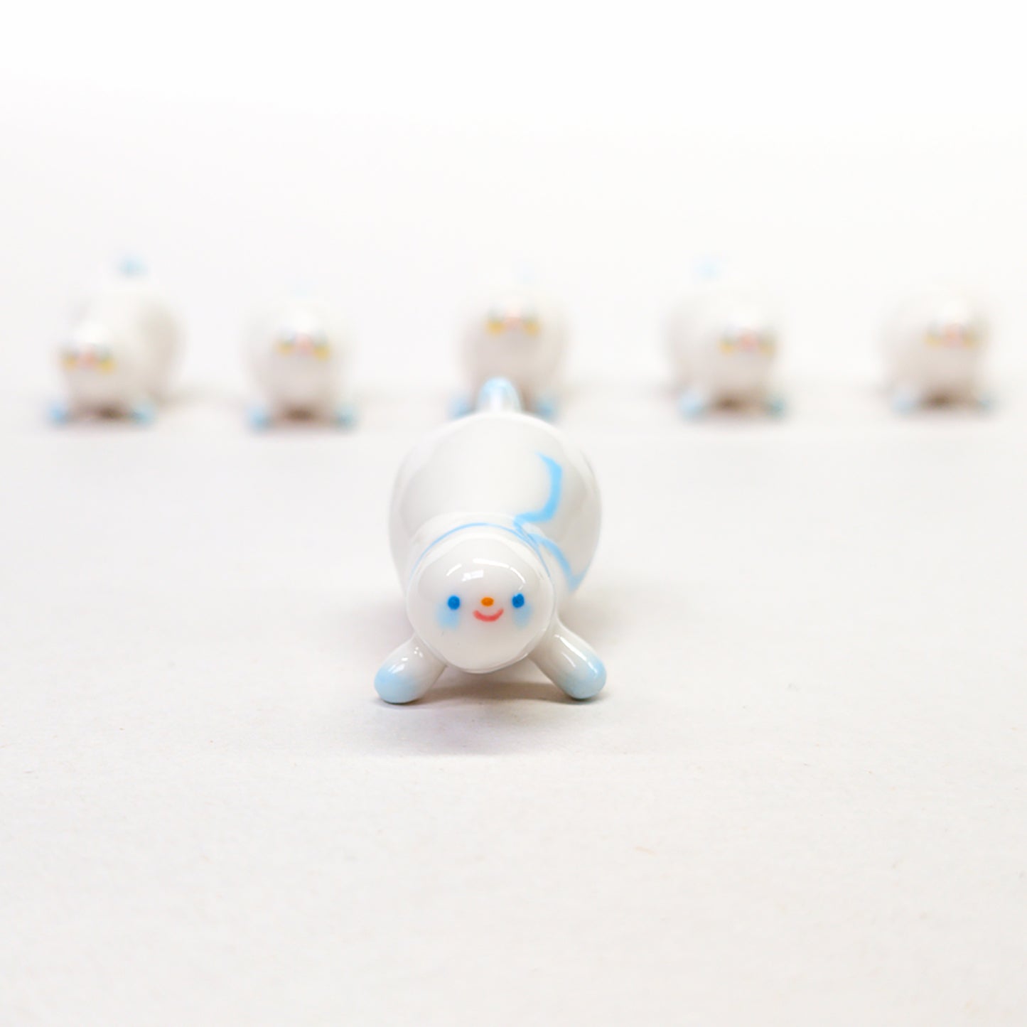 goatPIERROT Ceramic Art Toy [Frostbitten Snowblobs, 4 cm long, Listed Individually]