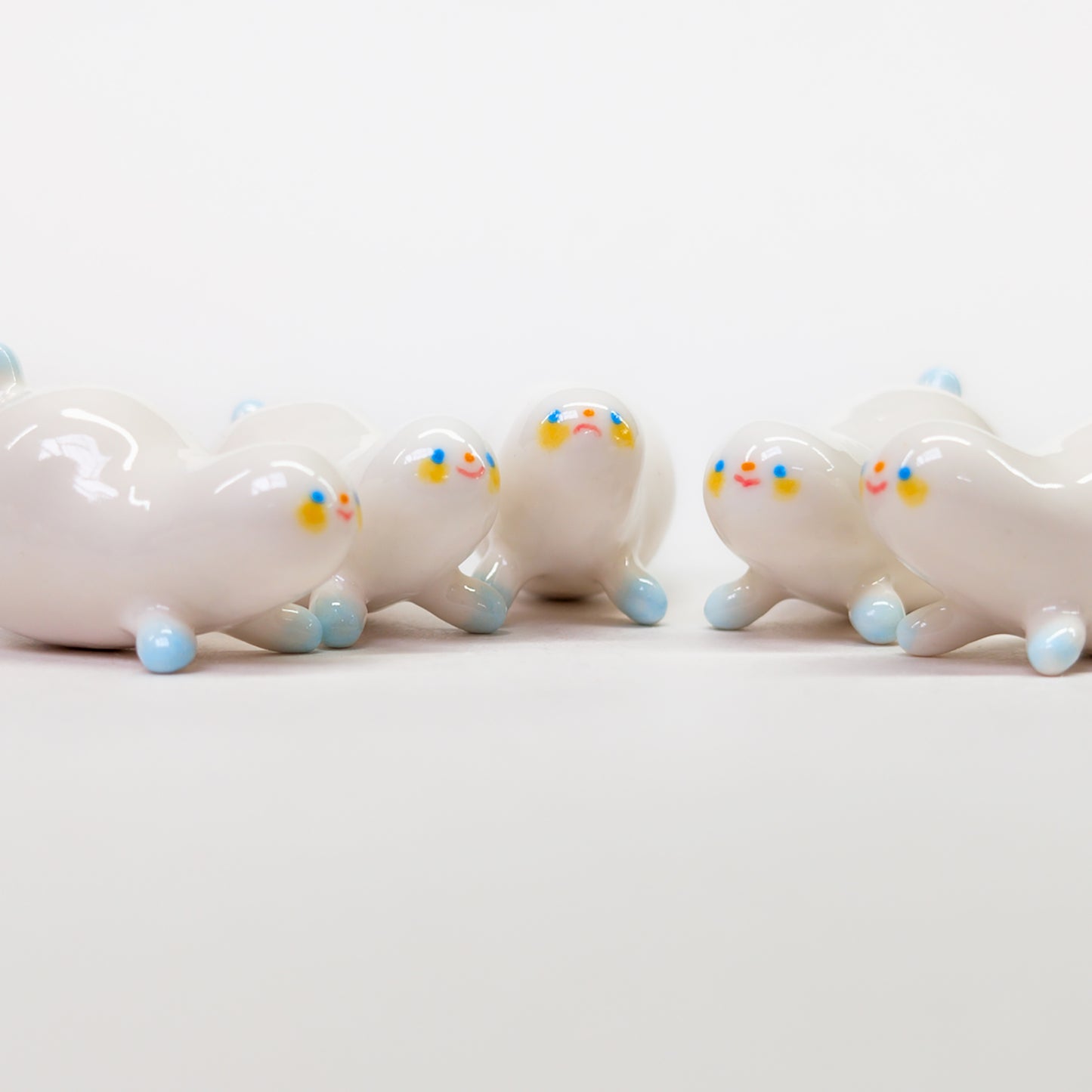 goatPIERROT Ceramic Art Toy [Frostbitten Snowblobs, 4 cm long, Listed Individually]
