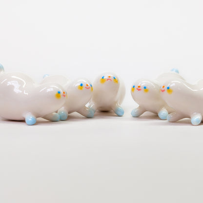 goatPIERROT Ceramic Art Toy [Frostbitten Snowblobs, 4 cm long, Listed Individually]