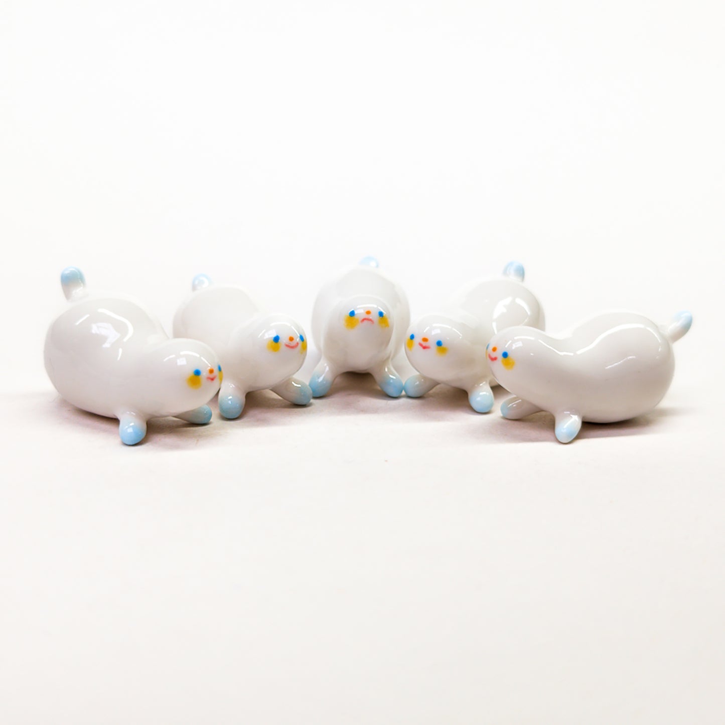 goatPIERROT Ceramic Art Toy [Frostbitten Snowblobs, 4 cm long, Listed Individually]