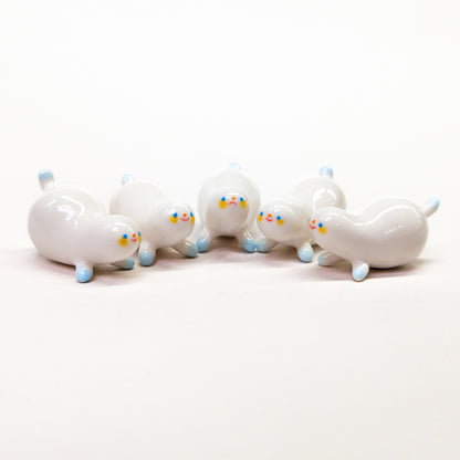 goatPIERROT Ceramic Art Toy [Frostbitten Snowblobs, 4 cm long, Listed Individually]