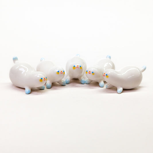 goatPIERROT Ceramic Art Toy [Frostbitten Snowblobs, 4 cm long, Listed Individually]