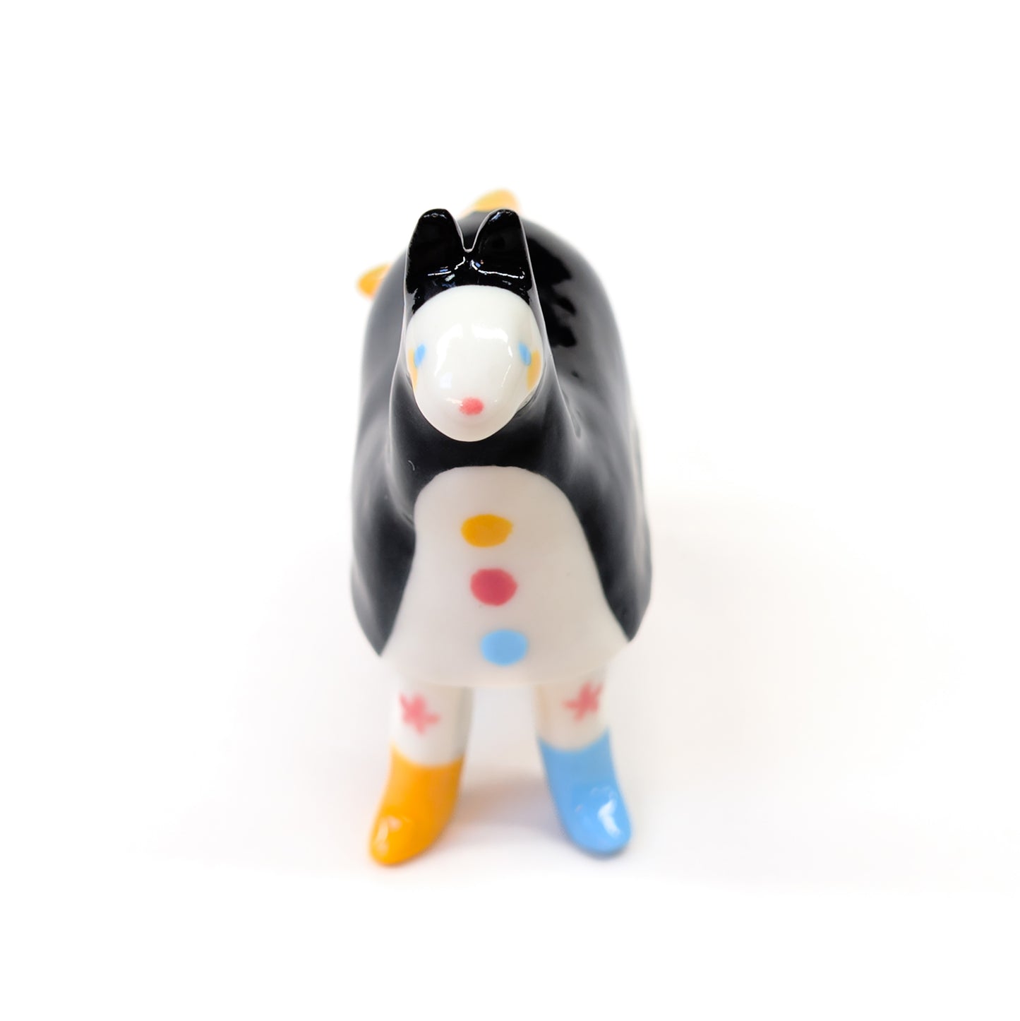 goatPIERROT Ceramic Art Toy [Pantomime Horse in Tinybirdman Black, 8.5 cm tall]