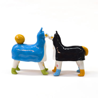 goatPIERROT Ceramic Art Toy [Pantomime Horse in Tinybirdman Black, 8.5 cm tall]