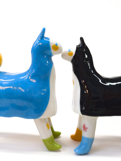 goatPIERROT Ceramic Art Toy [Pantomime Horse in Tinybirdman Black, 8.5 cm tall]