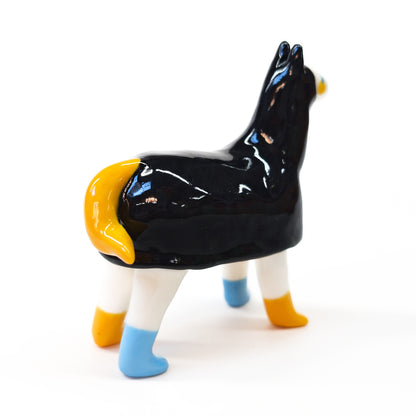 goatPIERROT Ceramic Art Toy [Pantomime Horse in Tinybirdman Black, 8.5 cm tall]