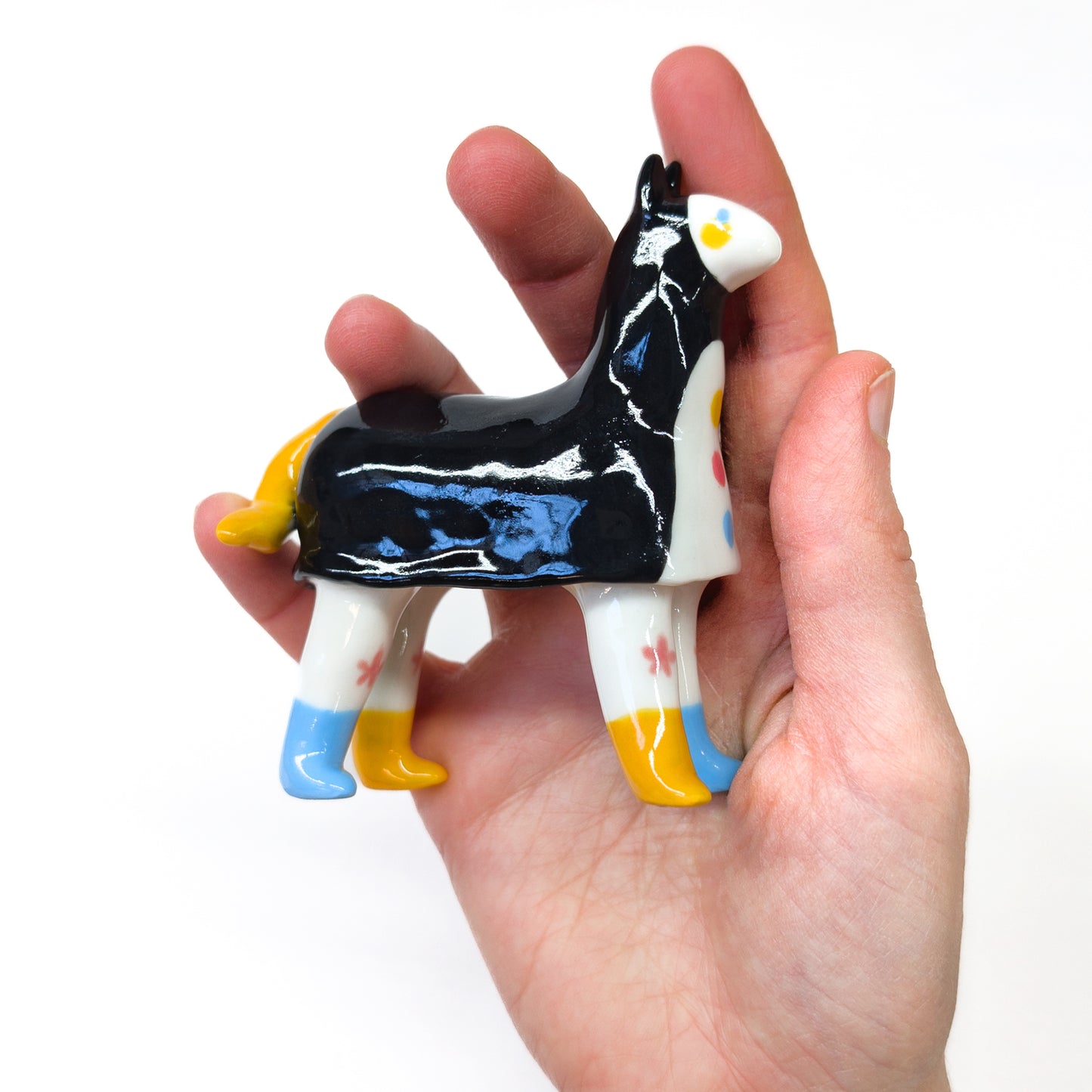 goatPIERROT Ceramic Art Toy [Pantomime Horse in Tinybirdman Black, 8.5 cm tall]