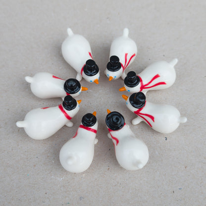 goatPIERROT Ceramic Art Toy [Snowblobmen with Top Hats, 4.5 cm long, Listed Individually]