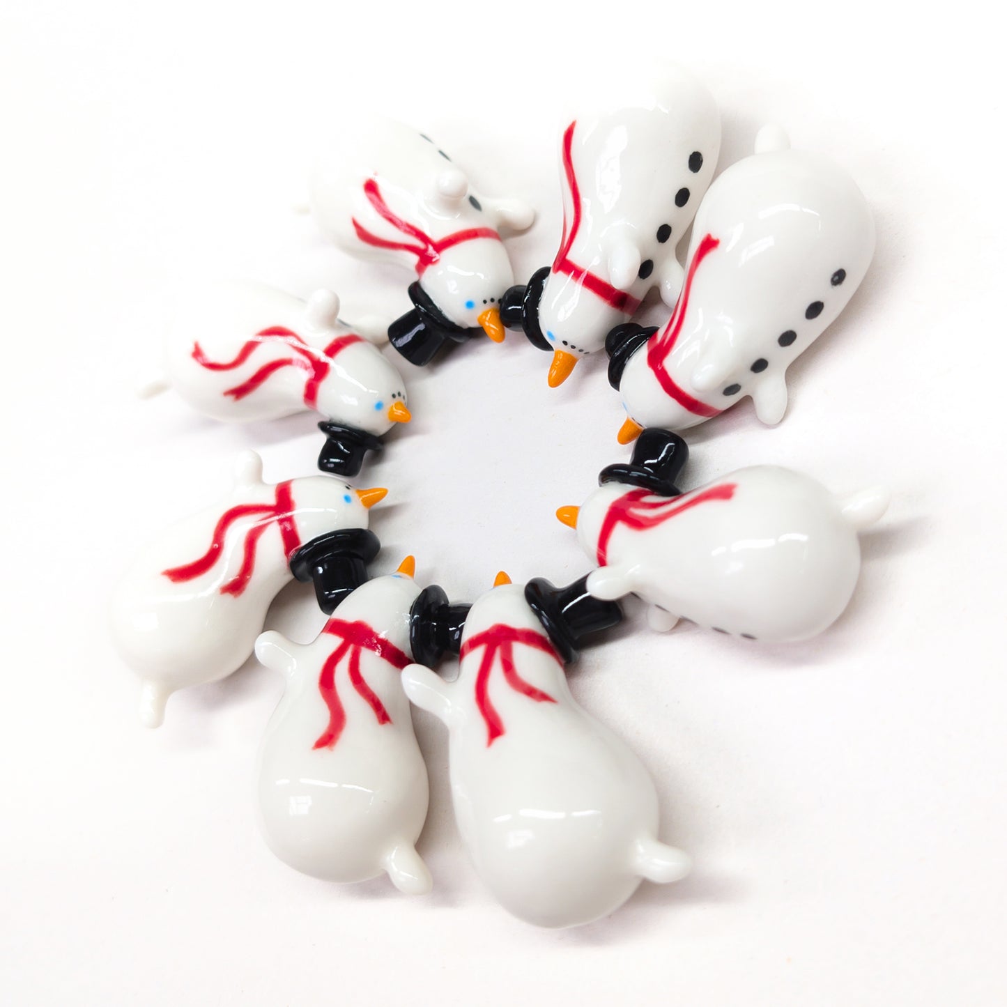 goatPIERROT Ceramic Art Toy [Snowblobmen with Top Hats, 4.5 cm long, Listed Individually]