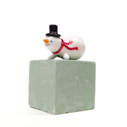 goatPIERROT Ceramic Art Toy [Snowblobmen with Top Hats, 4.5 cm long, Listed Individually]