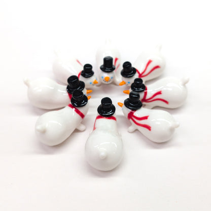 goatPIERROT Ceramic Art Toy [Snowblobmen with Top Hats, 4.5 cm long, Listed Individually]