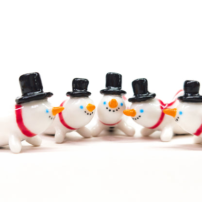 goatPIERROT Ceramic Art Toy [Snowblobmen with Top Hats, 4.5 cm long, Listed Individually]