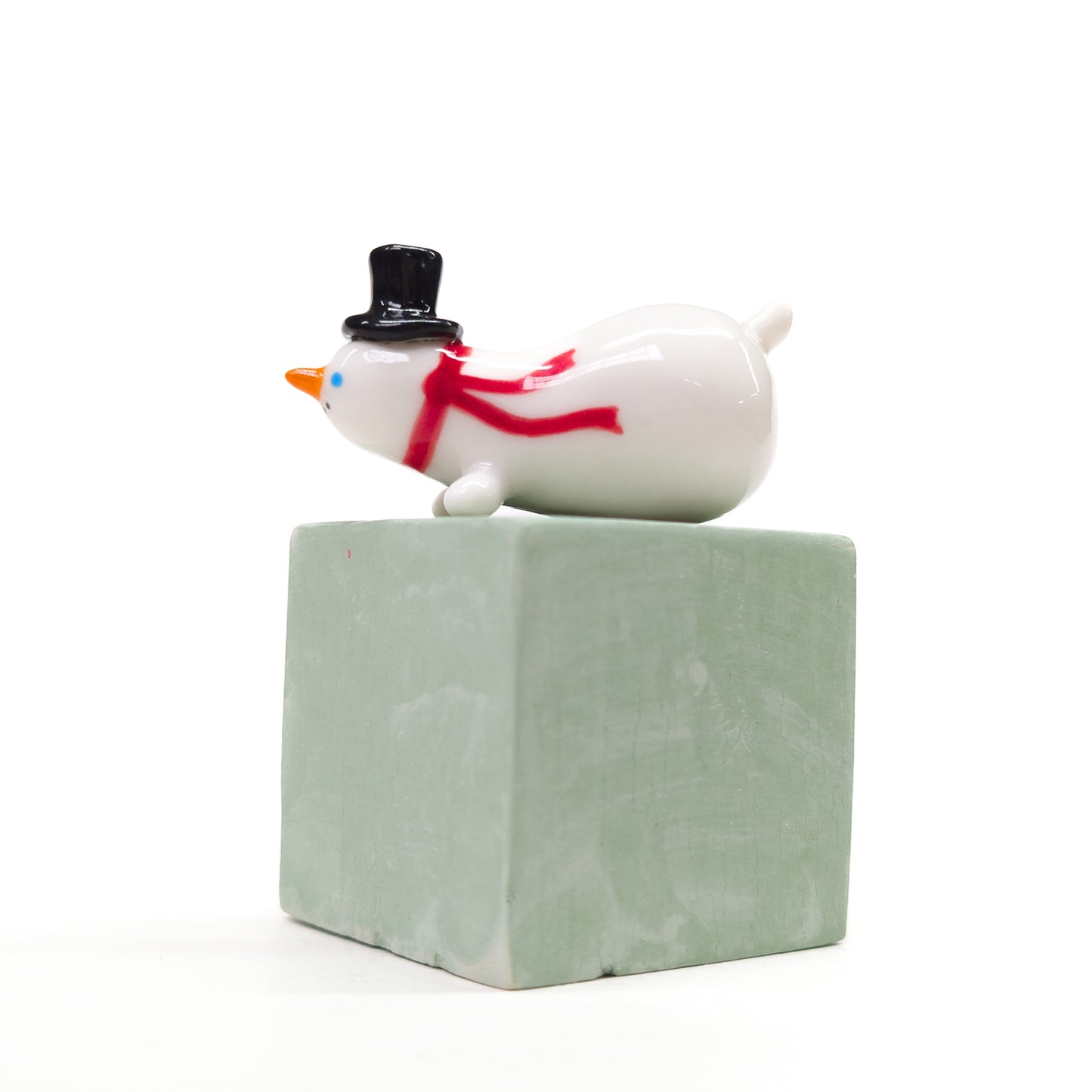 goatPIERROT Ceramic Art Toy [Snowblobmen with Top Hats, 4.5 cm long, Listed Individually]