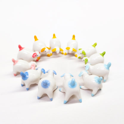 goatPIERROT Ceramic Art Toy [Porcelain Pupnubbin: Mystery color, choice of size and pose]