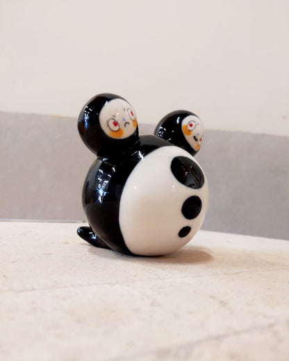 goatPIERROT Ceramic Art Toy [Birbauble BB23.072: Two-Headed, 3" tall]