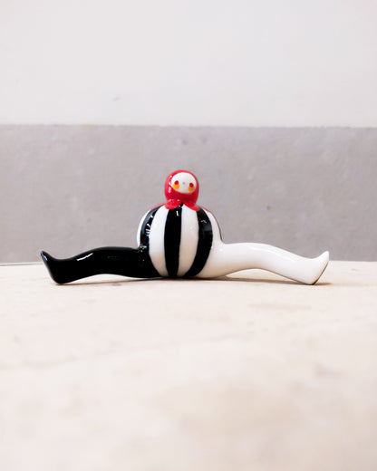 goatPIERROT Ceramic Art Toy [Tinybirdman 23.044: Circus Stripe]