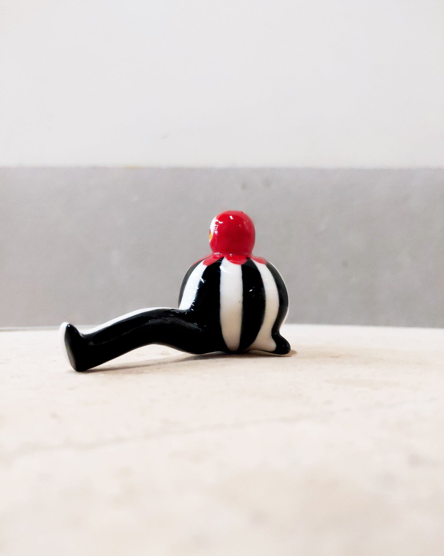 goatPIERROT Ceramic Art Toy [Tinybirdman 23.044: Circus Stripe]