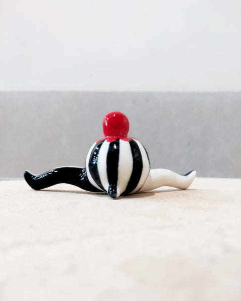 goatPIERROT Ceramic Art Toy [Tinybirdman 23.044: Circus Stripe]