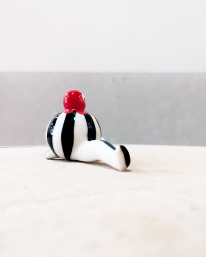 goatPIERROT Ceramic Art Toy [Tinybirdman 23.044: Circus Stripe]