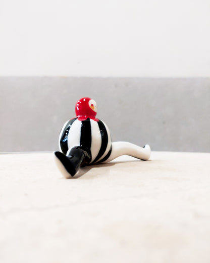 goatPIERROT Ceramic Art Toy [Tinybirdman 23.044: Circus Stripe]