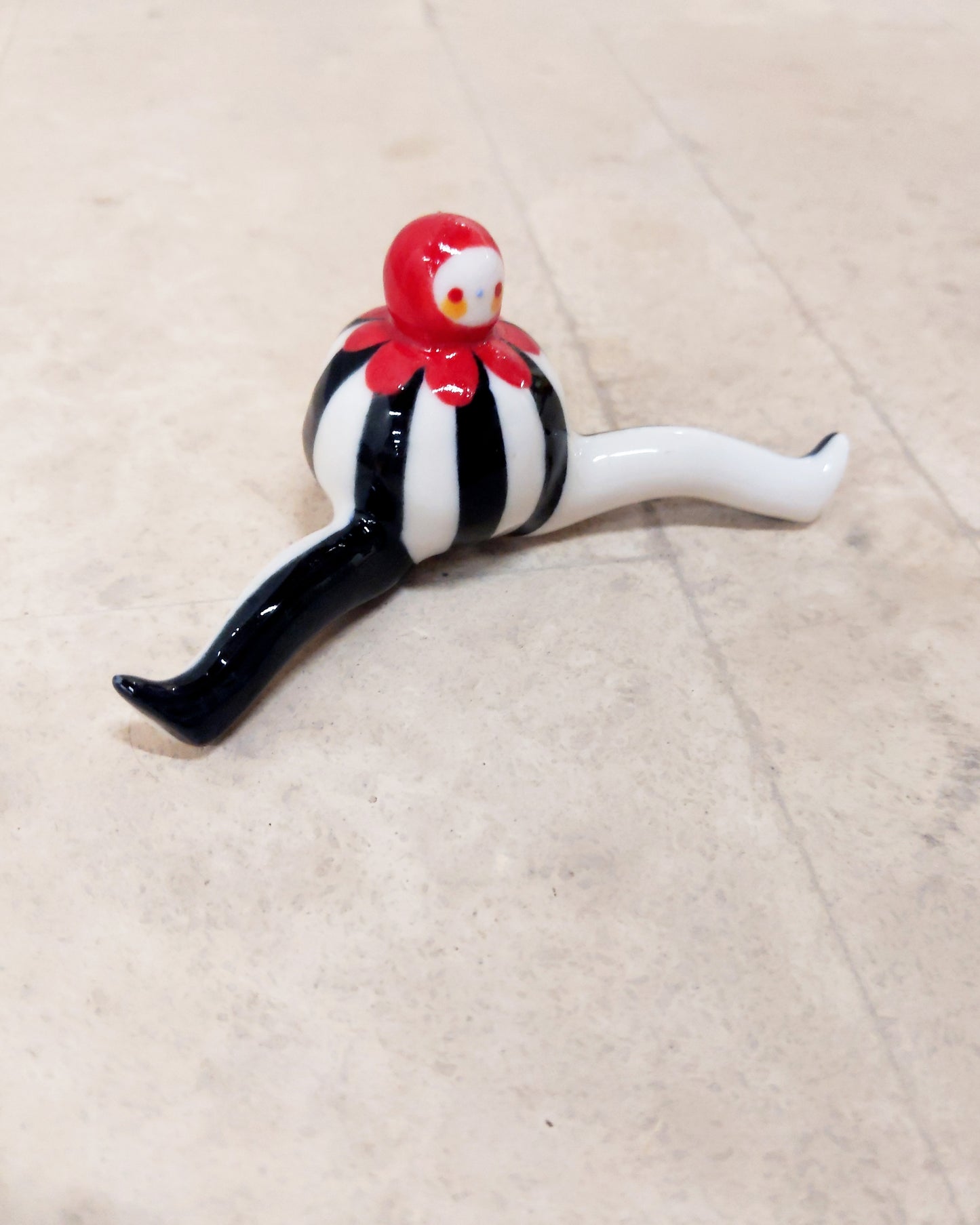 goatPIERROT Ceramic Art Toy [Tinybirdman 23.044: Circus Stripe]