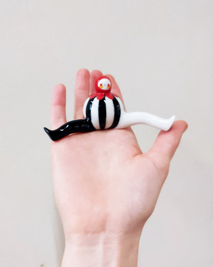 goatPIERROT Ceramic Art Toy [Tinybirdman 23.044: Circus Stripe]