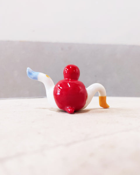 goatPIERROT Ceramic Art Toy [Tinybirdman 23.046: Classic in Red, 1.25" tall]