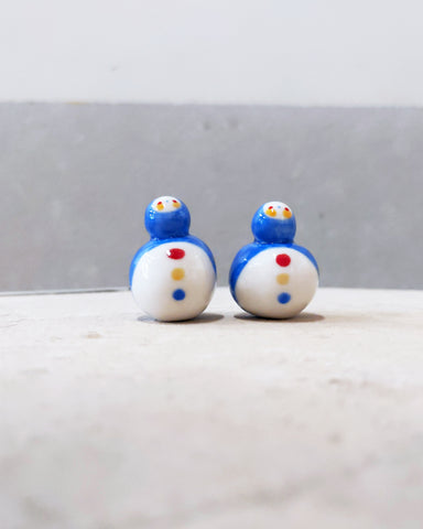 goatPIERROT Ceramic Art Toy [Birbaubles BB23.073 + BB23.074: Deep Blue Stoplight Duo]
