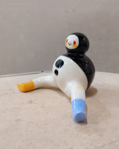 goatPIERROT Ceramic Art Toy [Tinybirdman 23.052: Smiley, 2.65" tall]