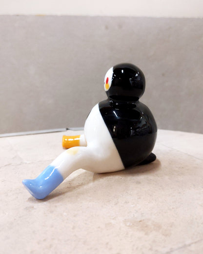 goatPIERROT Ceramic Art Toy [Tinybirdman 23.052: Smiley, 2.65" tall]