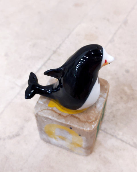 goatPIERROT Ceramic Art Toy [Tinybirdman 23.054: Dolphinseal, 2" tall]